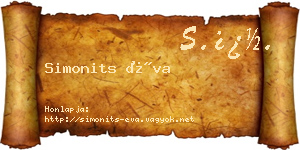 Simonits Éva névjegykártya