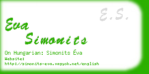 eva simonits business card