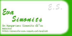 eva simonits business card